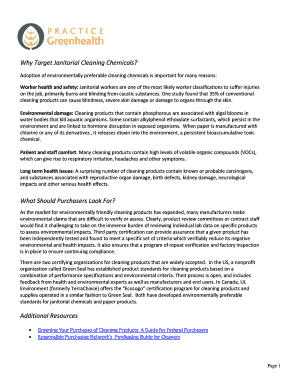 Supplier Disclosure Questions for Janitorial Cleaners and Paper Supplies
