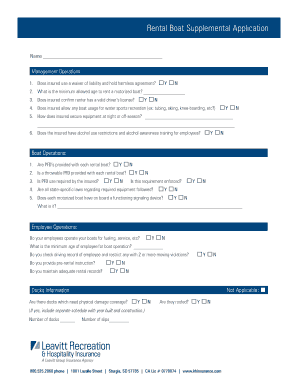 Rental Boat Supplemental Application
