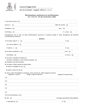 Dichiarazione sostitutiva di certificazione