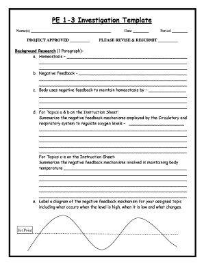 Science Investigation Project Approval Form