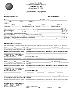 New Mexico Employment Application