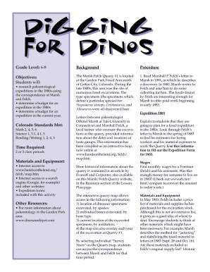 Digging for Dinos Expedition Form