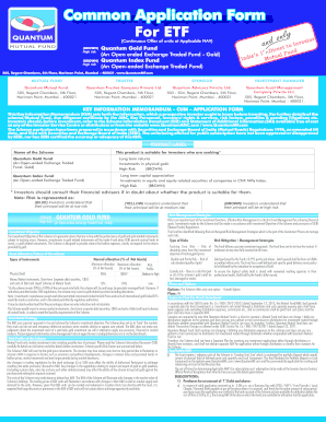 Quantum Gold Fund Application Form