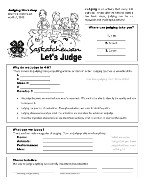 4-H Judging Workshop Guide