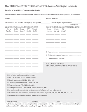 Western Washington University Graduation Evaluation Form