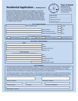 Residential Building Permit Application