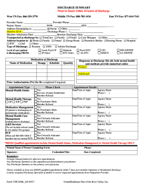Discharge Summary Form