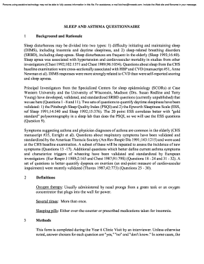 Sleep and Asthma Questionnaire