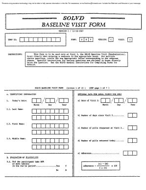 SOLVD Baseline Visit Form
