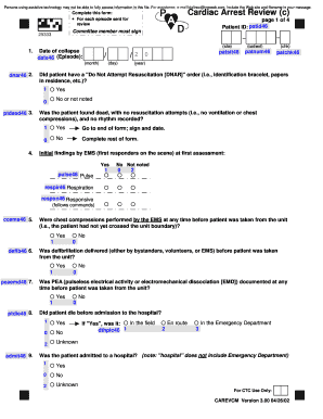 Cardiac Arrest Review Form