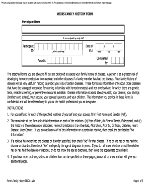Heirs Family History Form