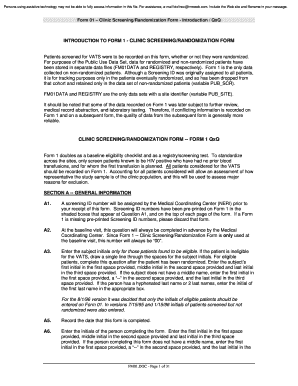 Clinic Screening/Randomization Form