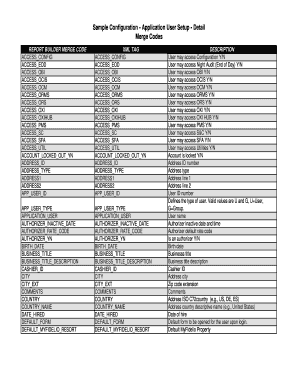 Application User Setup Form