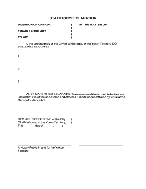 Statutory Declaration Form