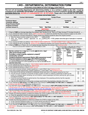 LWO Departmental Determination Form