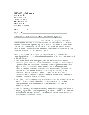 Confidentiality Non-Disclosure Non-Circumvention Agreement