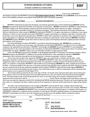 Florida Business Confidentiality Agreement