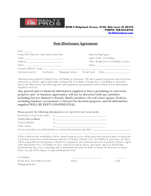 Non-Disclosure Agreement for Real Estate Buyers