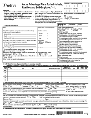 Aetna Advantage Plans Enrollment Form