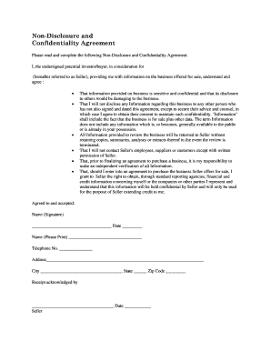 Non-Disclosure and Confidentiality Agreement