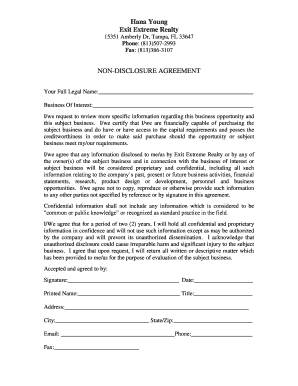 Non-Disclosure Agreement for Business Purchase