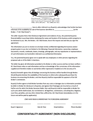 Confidentiality Agreement for Business Sale
