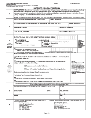 California Payee Data Record Form STD 204