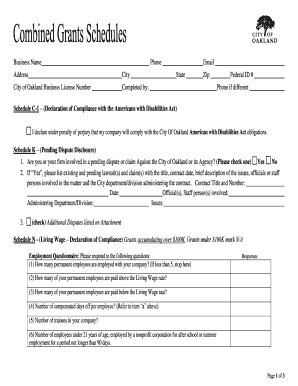 Oakland Business Compliance Declaration Form