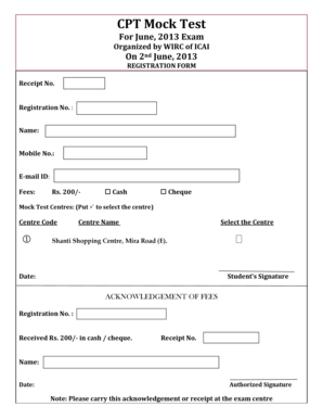 CPT Mock Test Registration Form