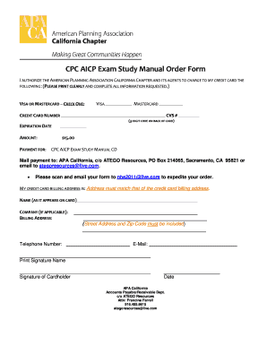CPC AICP Exam Study Manual Order Form