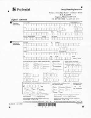 Maine Automobile Dealers Disability Insurance Claim Form