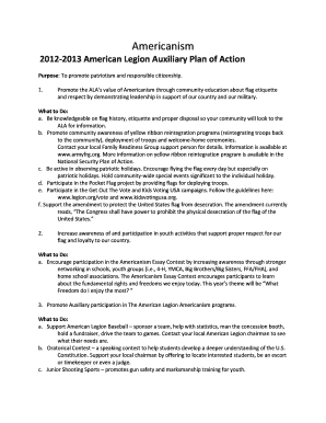 American Legion Auxiliary Americanism Plan of Action