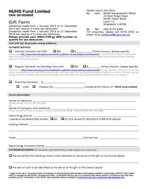 NUHS Fund Donation Form
