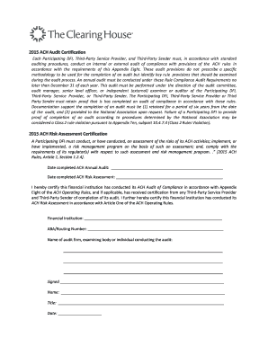 2015 ACH Audit Certification Form