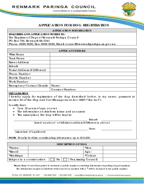 Dog Registration Application
