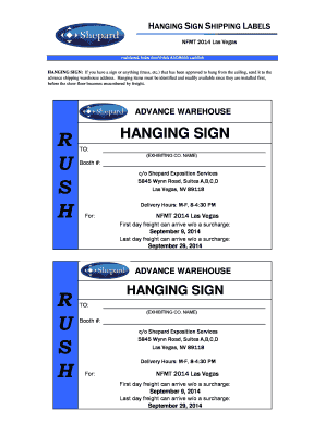 Hanging Sign Shipping Label