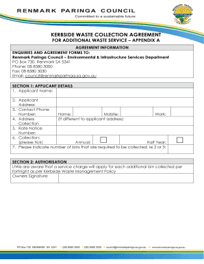 Kerbside Waste Collection Agreement