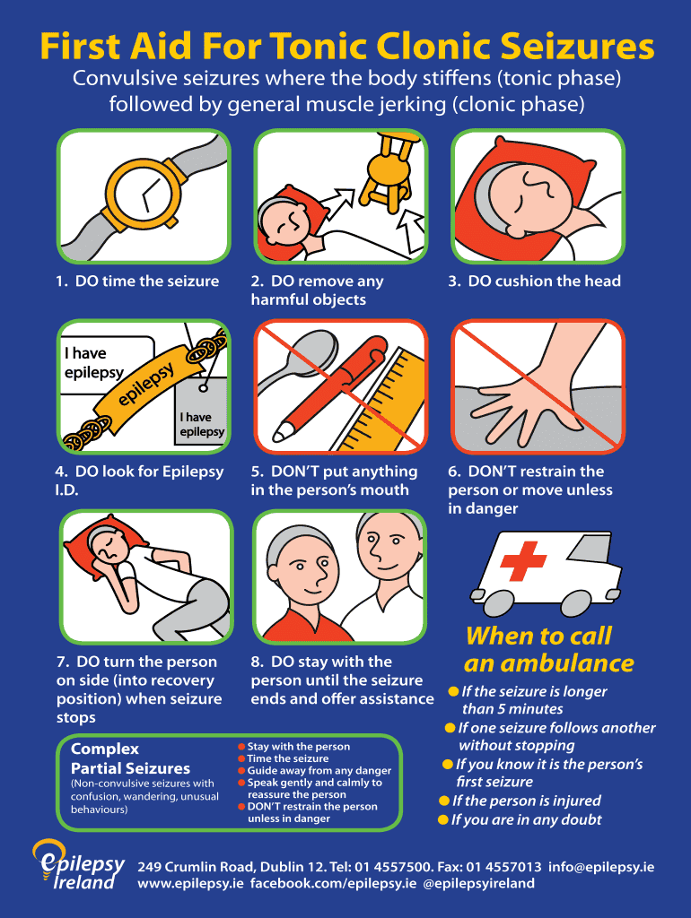 Fillable Online First Aid For Tonic Clonic Seizures Fax Email Print