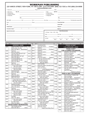 Workman Publishing Order Form