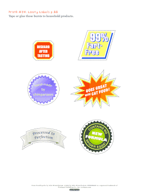 Prank Label Templates