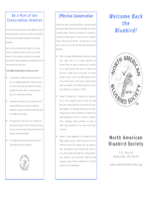 North American Bluebird Society Membership Form