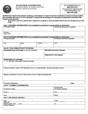 Xolair Prior Authorization Form