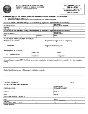 Moxatag Prior Authorization Form