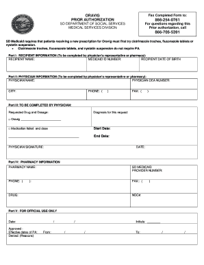 SD Medicaid Oravig Prior Authorization Form
