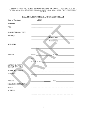 Real Estate Purchase and Sale Contract