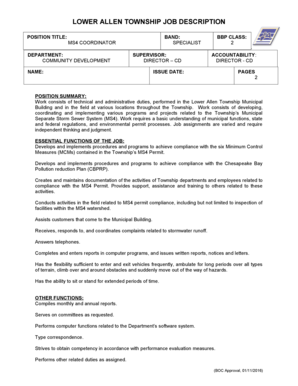 LOWER ALLEN TOWNSHIP JOB DESCRIPTION - blatwporgb