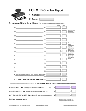 Form 15-5 Tax Report