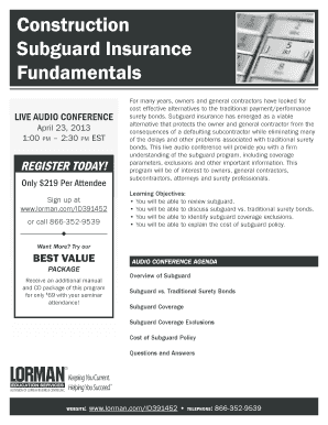 Construction Subguard Insurance Fundamentals