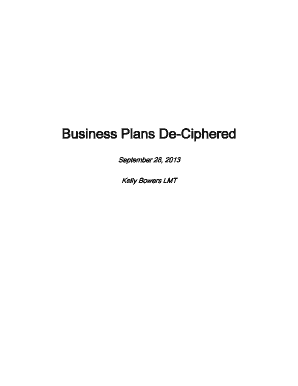 Business Plan Template for Massage Therapy