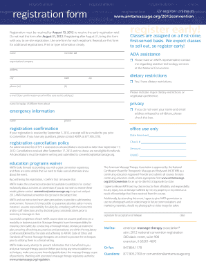 AMTA National Convention Registration Form